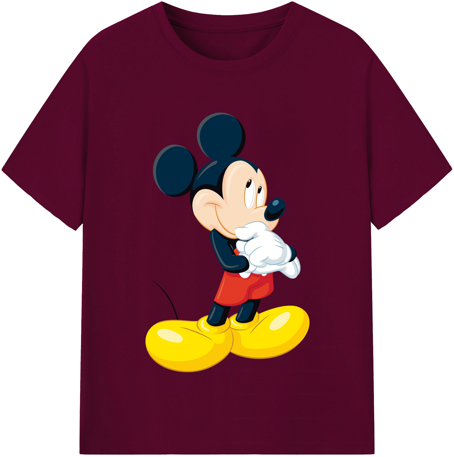 （画像用） ミッキーマウス Mickey Mouse レディースカジュアルプリントTシャツ（綿100％）
